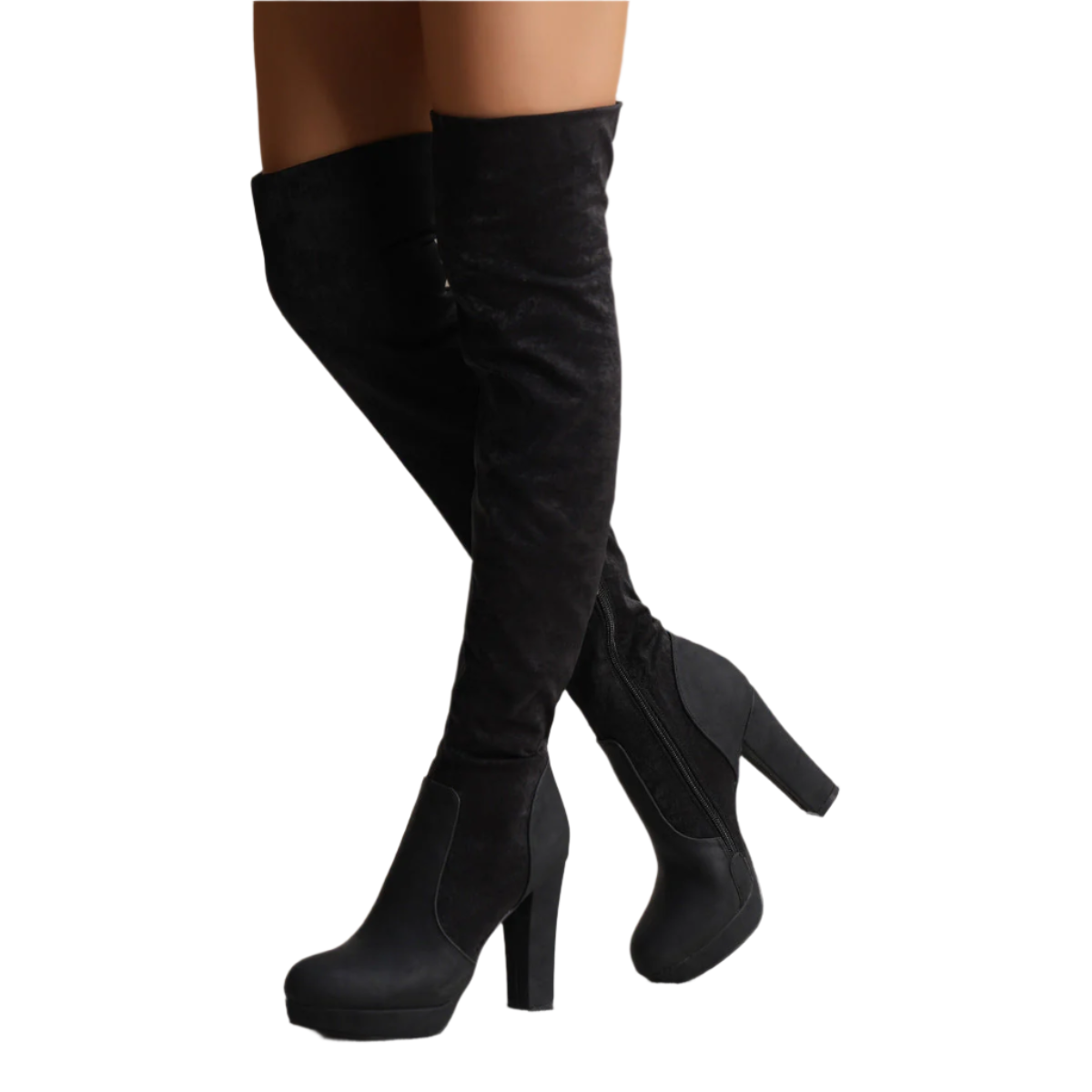 Isabella – Luxuriöse Wildleder Overknee-Stiefel für Damen