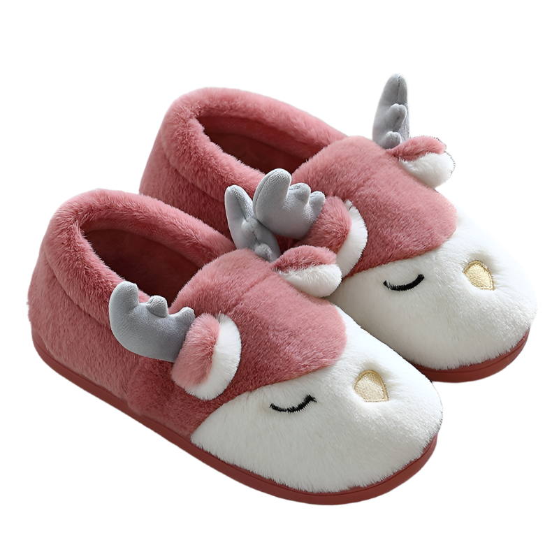Lucia – Flauschige Rentier Hausschuhe