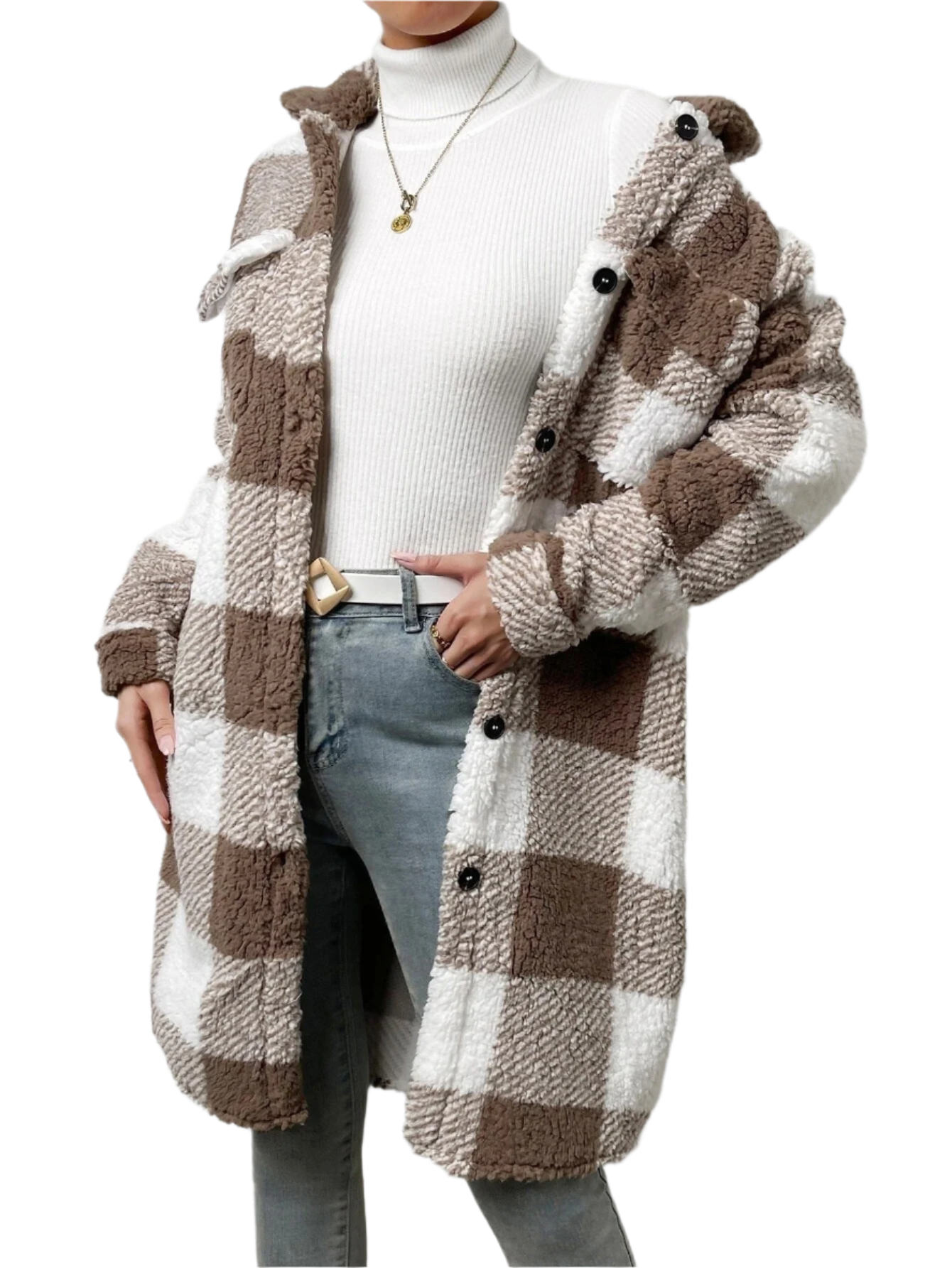 Juliette – Kuschelige Chic Lang geschnittene Sherpa-Jacke