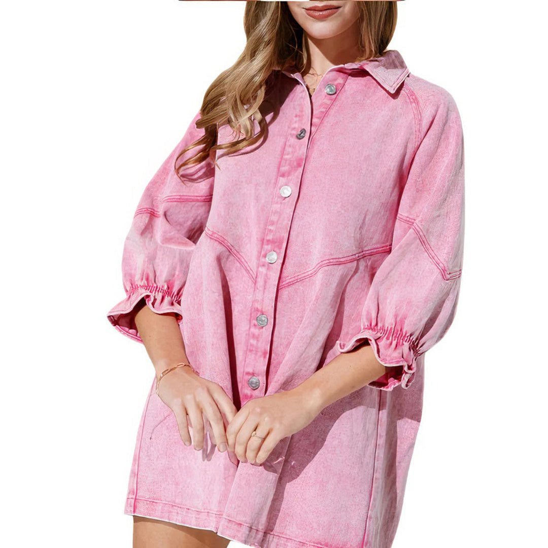 Camille – Trendiges Damen Jeanshemd-Kleid