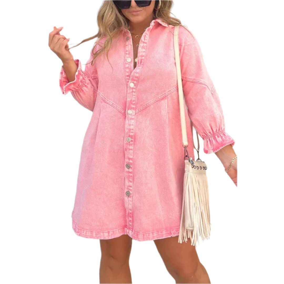 Camille – Trendiges Damen Jeanshemd-Kleid