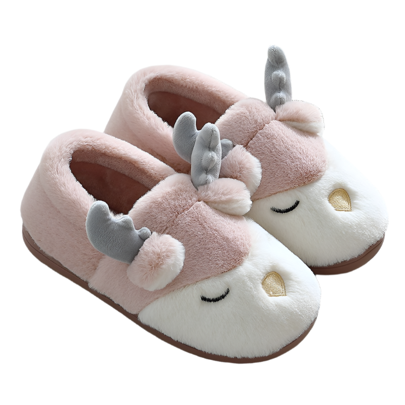 Lucia – Flauschige Rentier Hausschuhe