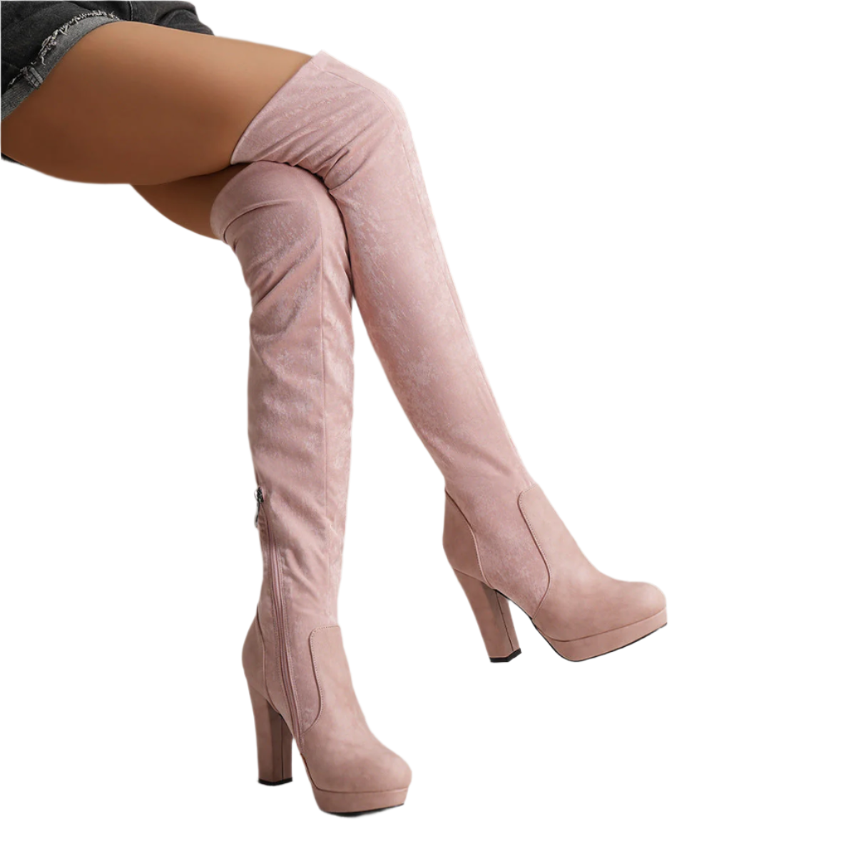 Isabella – Luxuriöse Wildleder Overknee-Stiefel für Damen