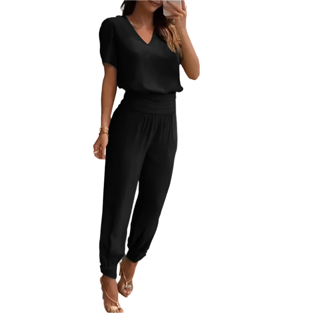 Lena – Damen Elegantes T-Shirt & Hose Set