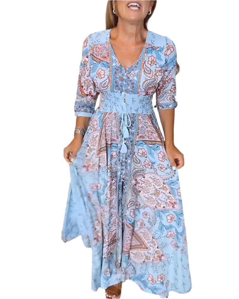 Paula – Maxi-Kleid im Ethno-Muster für Damen