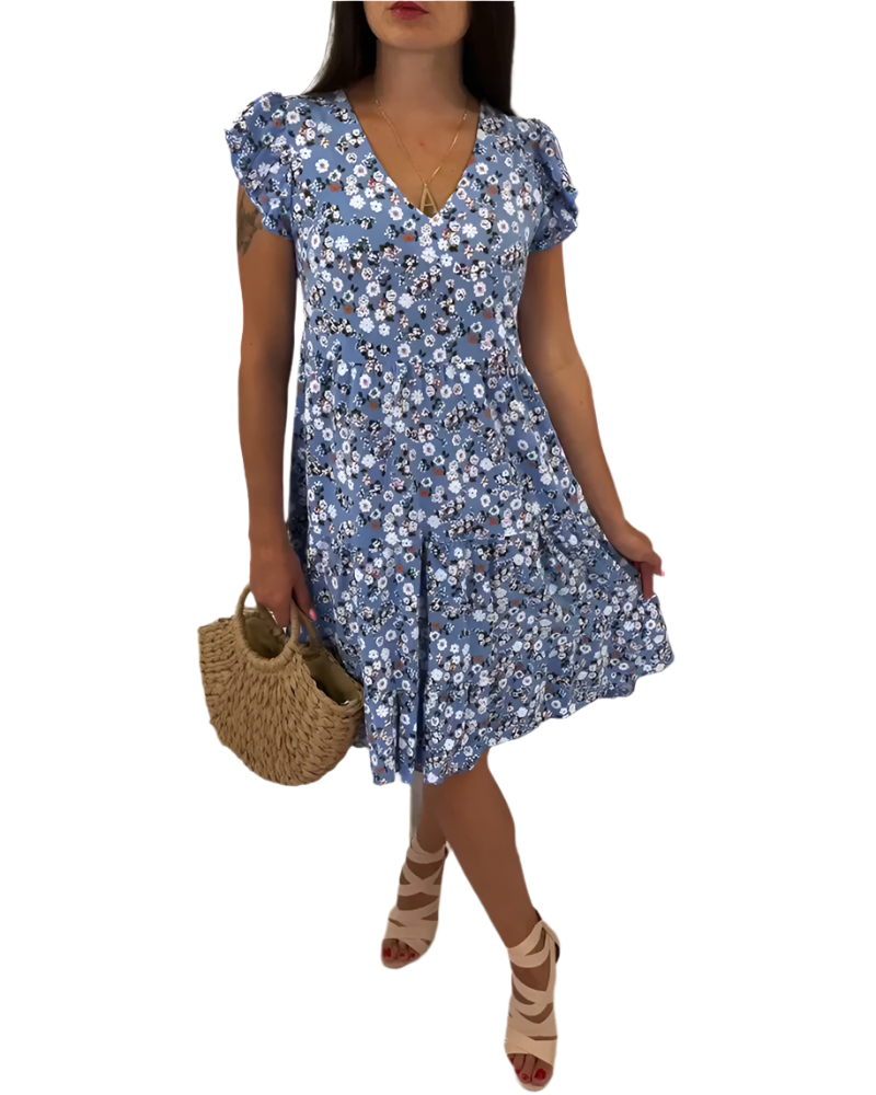 Elena – Blumiges Midi-Kleid für Damen