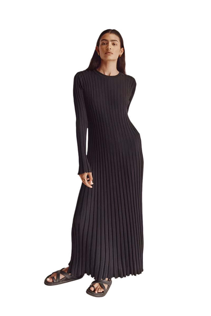 Luna – Elegantes Strickkleid mit Rundhalsausschnitt für Damen