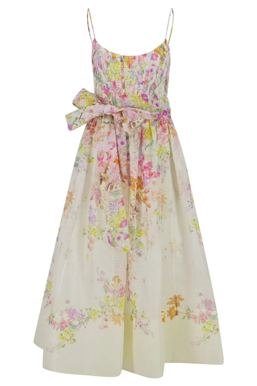 Carina – Midikleid mit Blumenmuster für Damen.