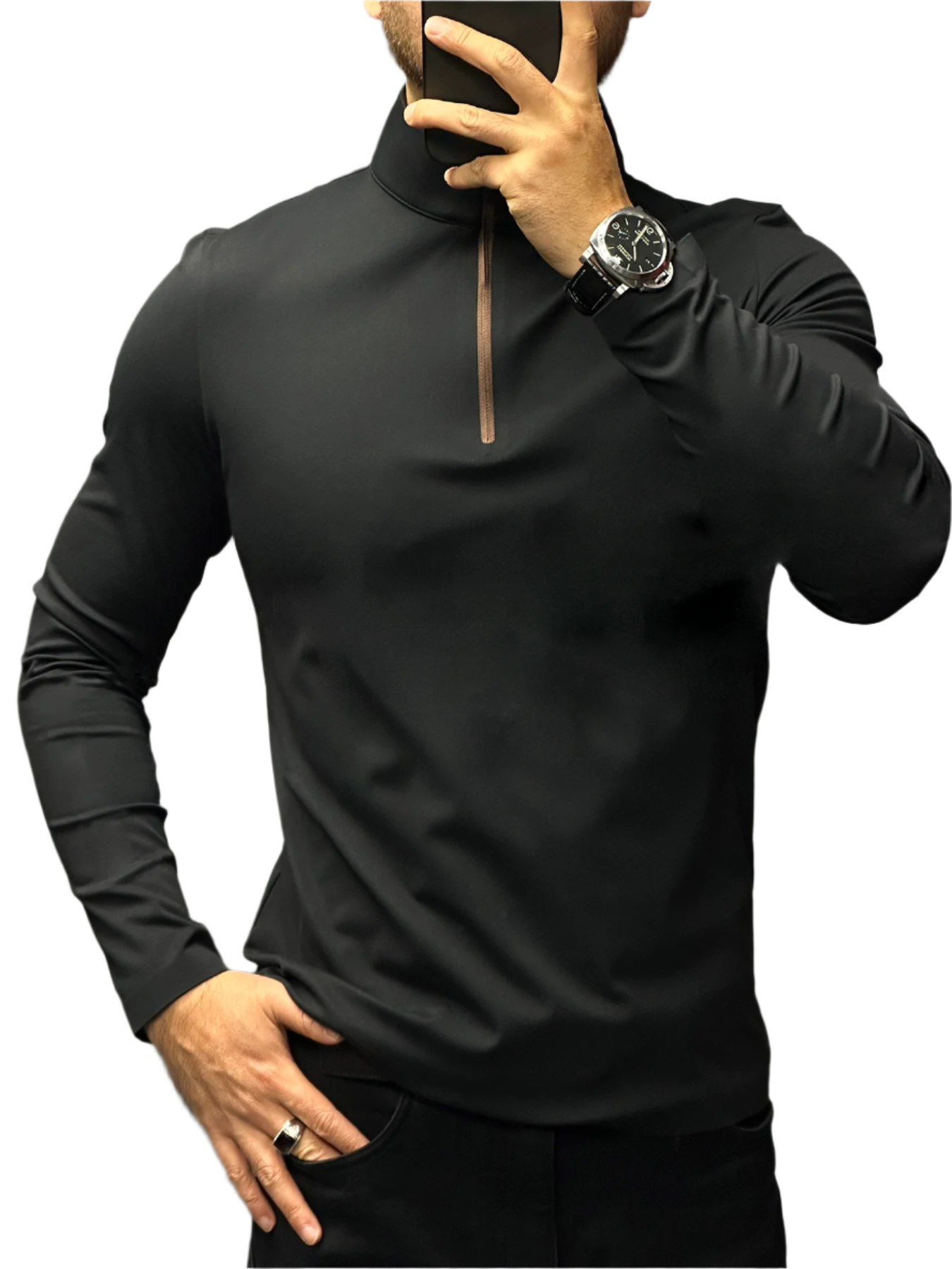 Matteo – Gemütliches Herren-Halbzipper T-Shirt aus Smooth Blend