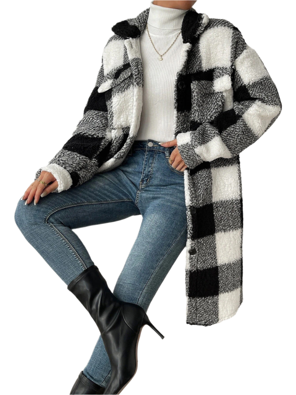 Juliette – Kuschelige Chic Lang geschnittene Sherpa-Jacke