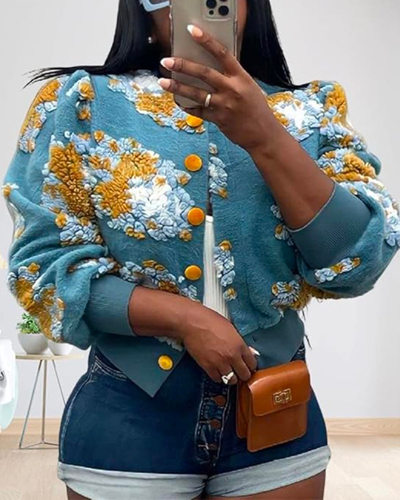 Sofia – Blüten Damen-Sherpa-Jacke