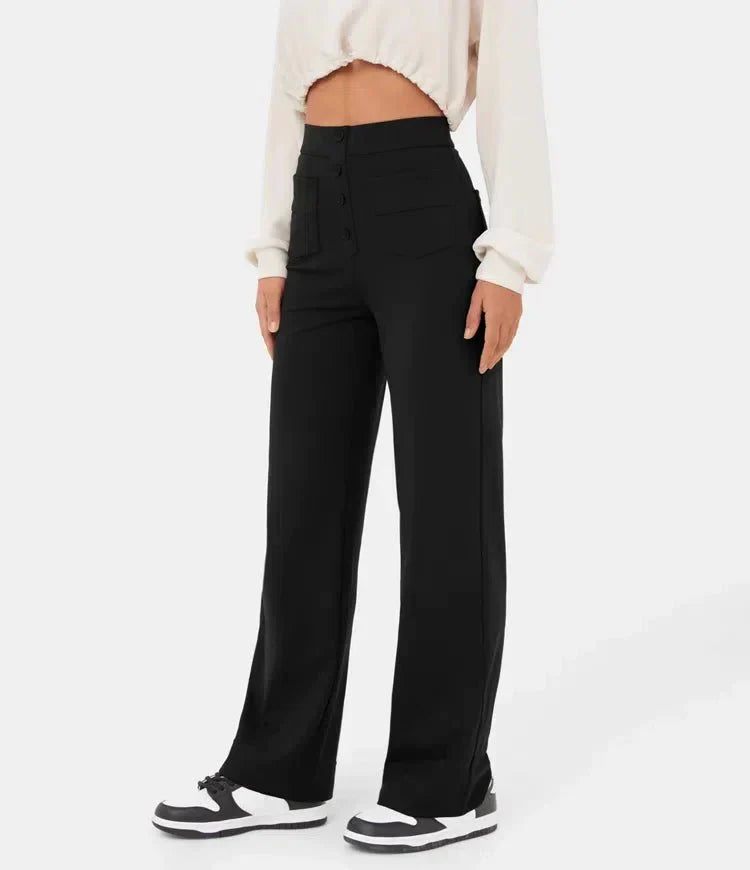 Shaira – Damen Elastische High-Waist-Hose