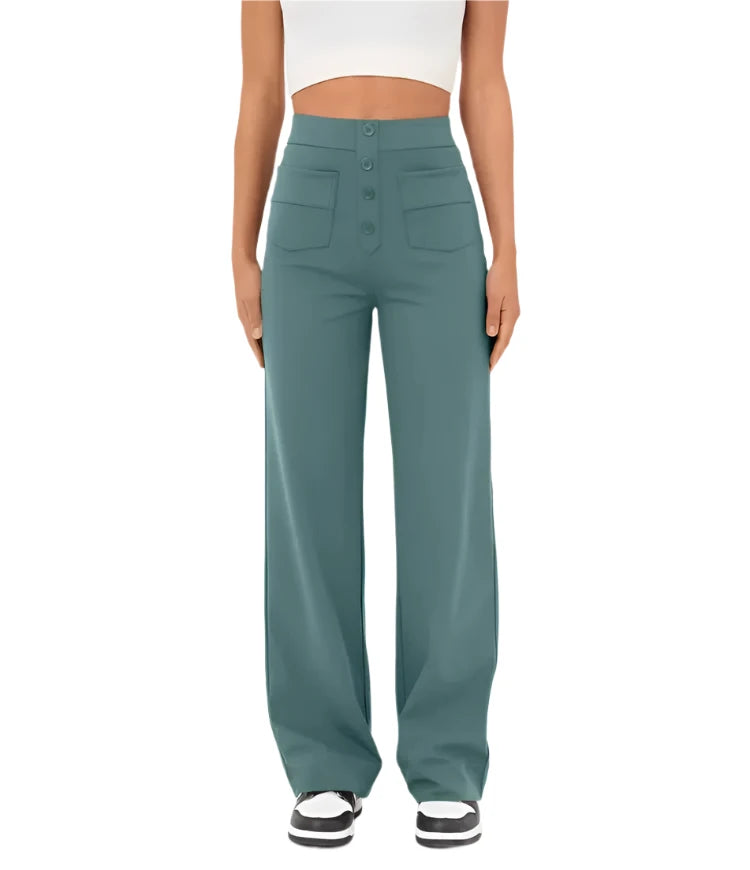 Shaira – Damen Elastische High-Waist-Hose