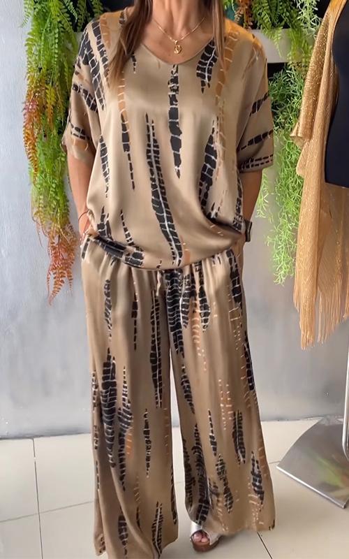 Anastasia – Luxuriöses Satiniertes Zweiteiliges Set für Damen