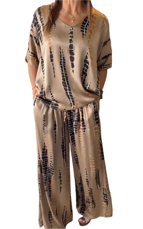 Anastasia – Luxuriöses Satiniertes Zweiteiliges Set für Damen