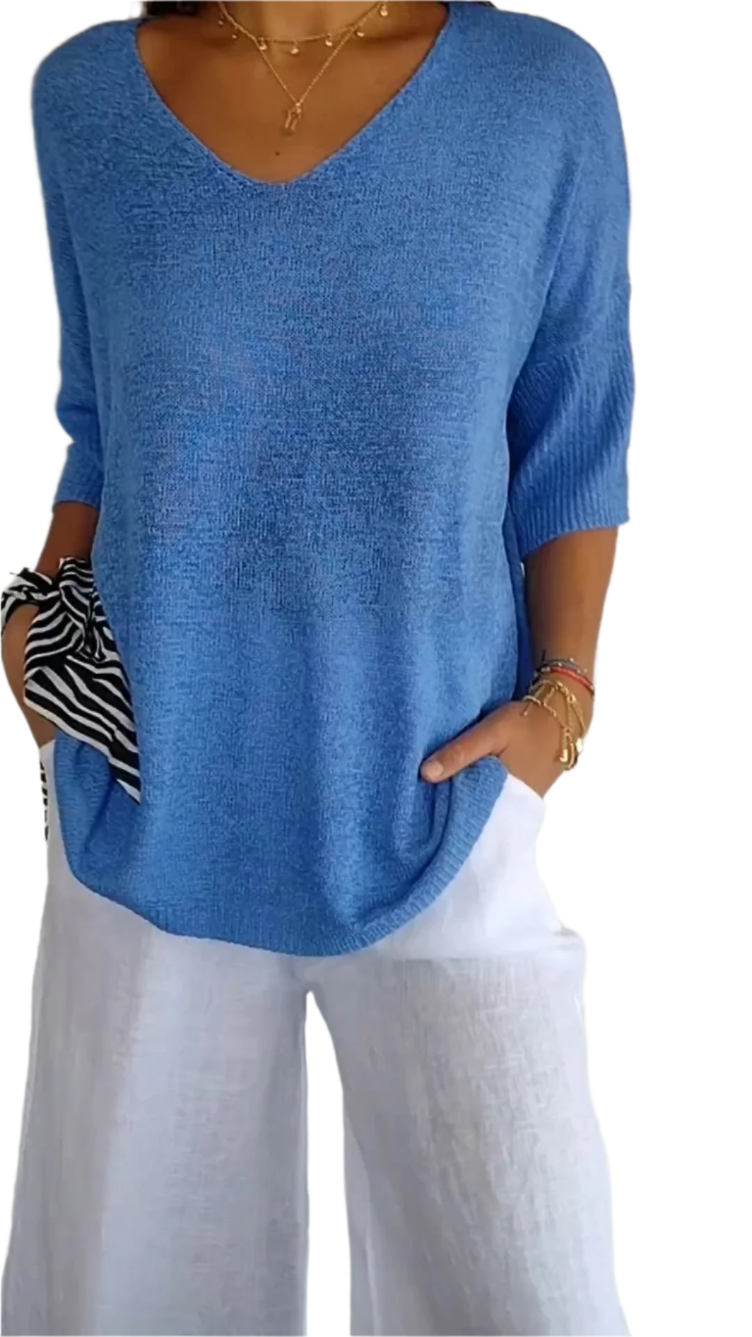 Isabella – Elegantes V-Ausschnitt Strickpullover für Damen