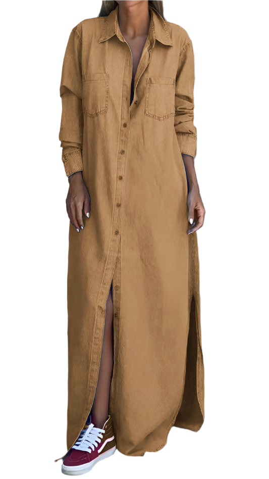 Camilla – Elegant Langärmliges Denimkleid für Damen