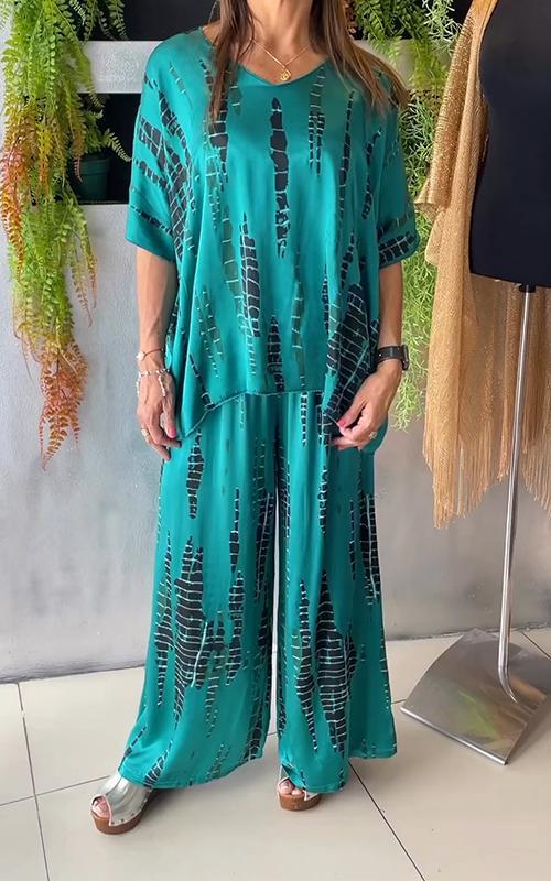 Anastasia – Luxuriöses Satiniertes Zweiteiliges Set für Damen