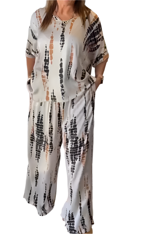 Anastasia – Luxuriöses Satiniertes Zweiteiliges Set für Damen