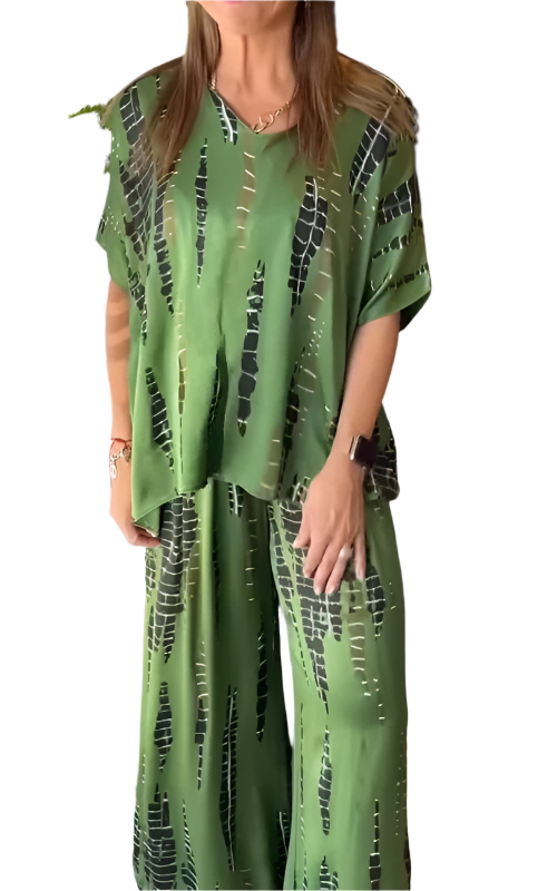 Anastasia – Luxuriöses Satiniertes Zweiteiliges Set für Damen