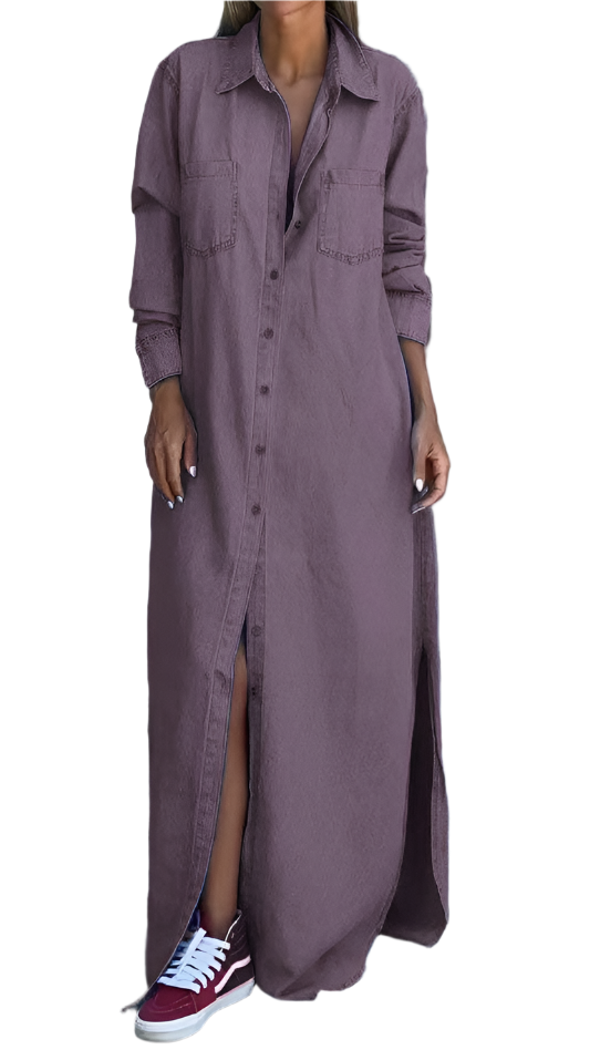 Camilla – Elegant Langärmliges Denimkleid für Damen