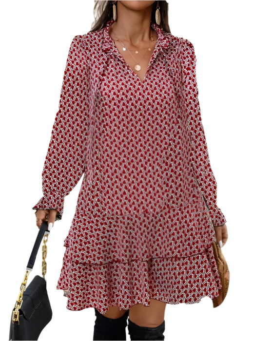 Giovanna – Feminines Baumwollkleid mit Rüschen für Damen