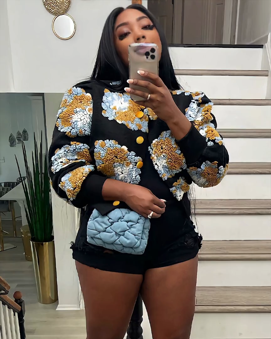 Sofia – Blüten Damen-Sherpa-Jacke