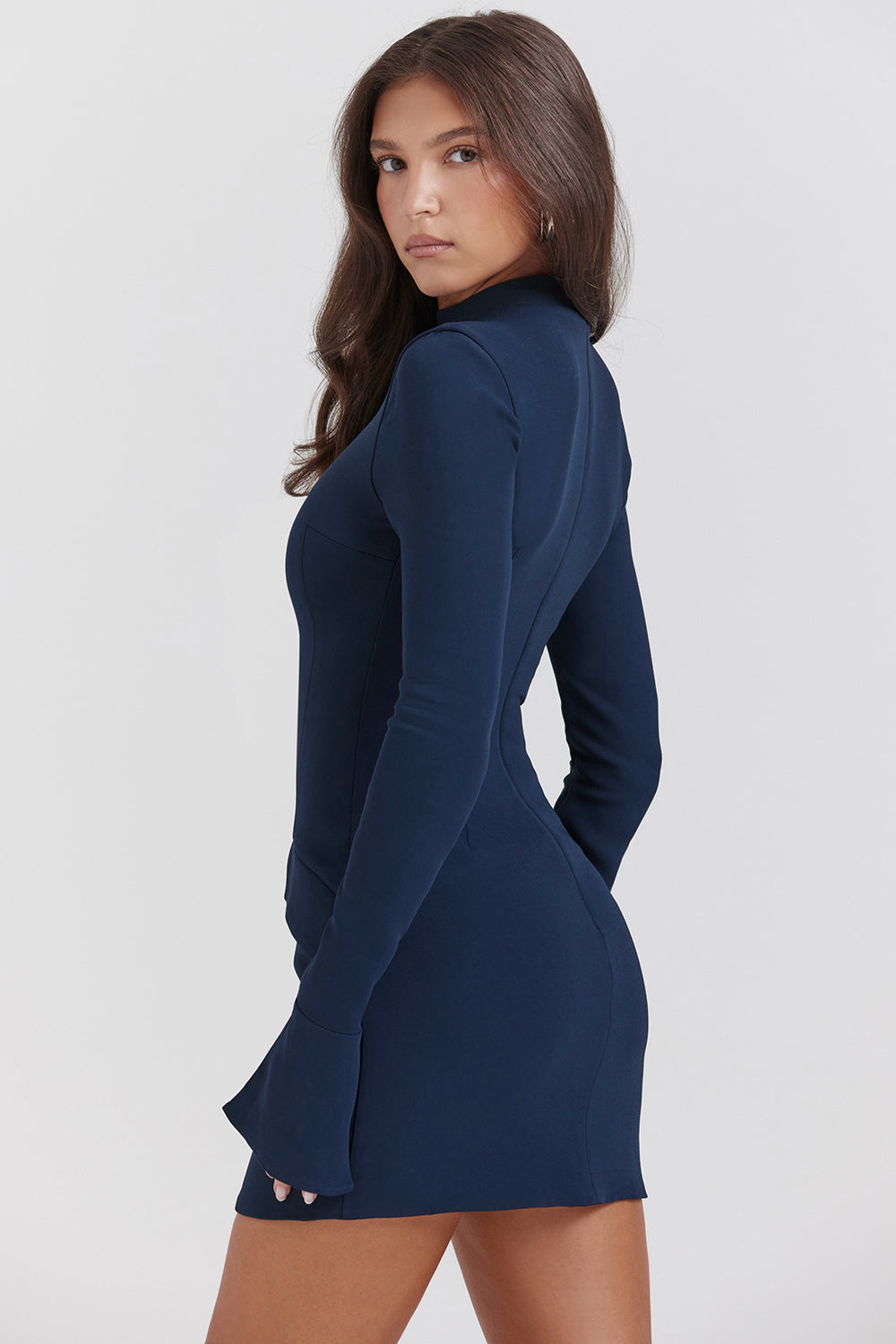 Elena – Langärmeliges Cargo Mini-Kleid für Damen