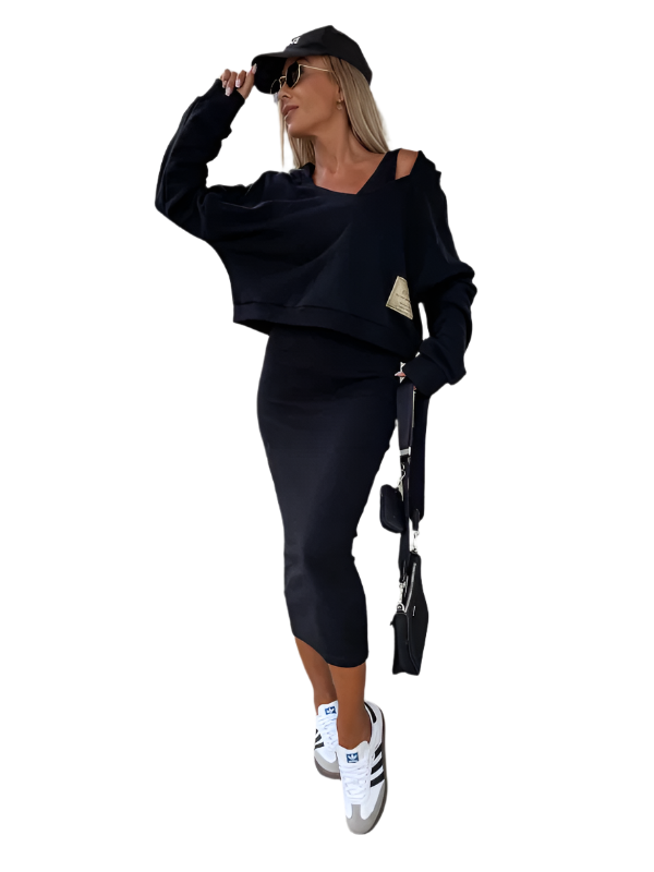 Sofia – Stilvolles Damen-Kleid und Pullover-Ensemble