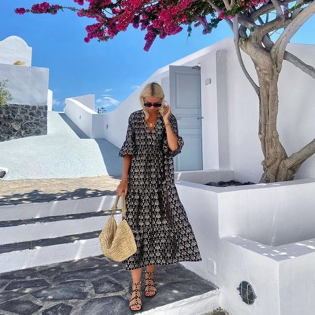 Sofia – Vielseitiges Midikleid mit V-Ausschnitt für Damen