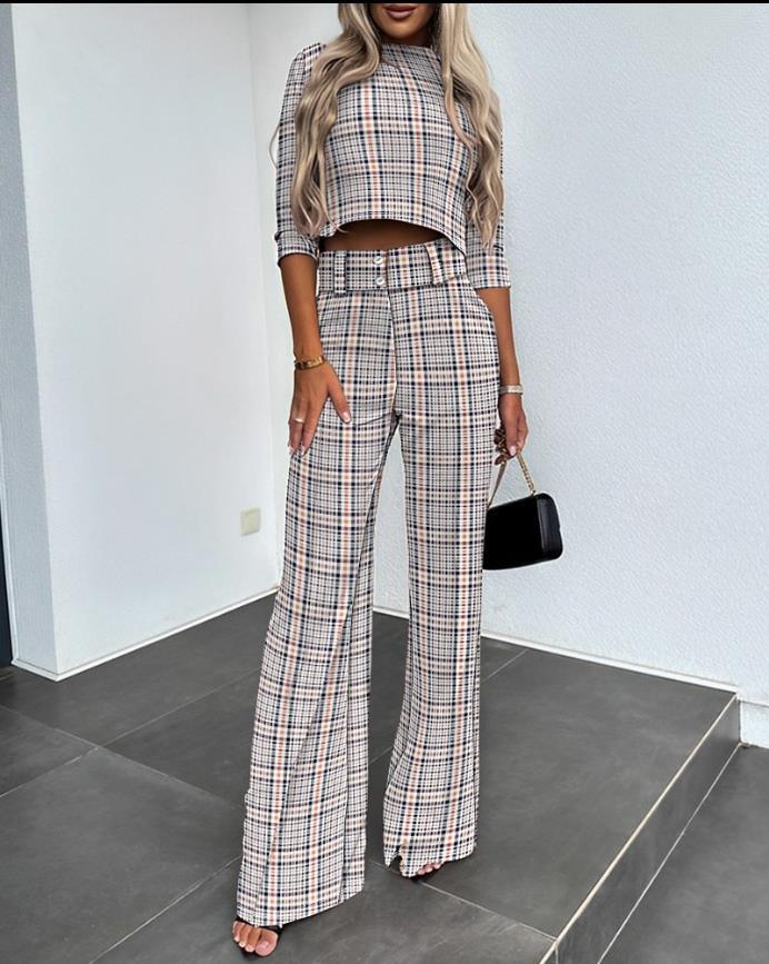 Isabella – Elegantes lässiges Blusen- und Hosenset für Damen