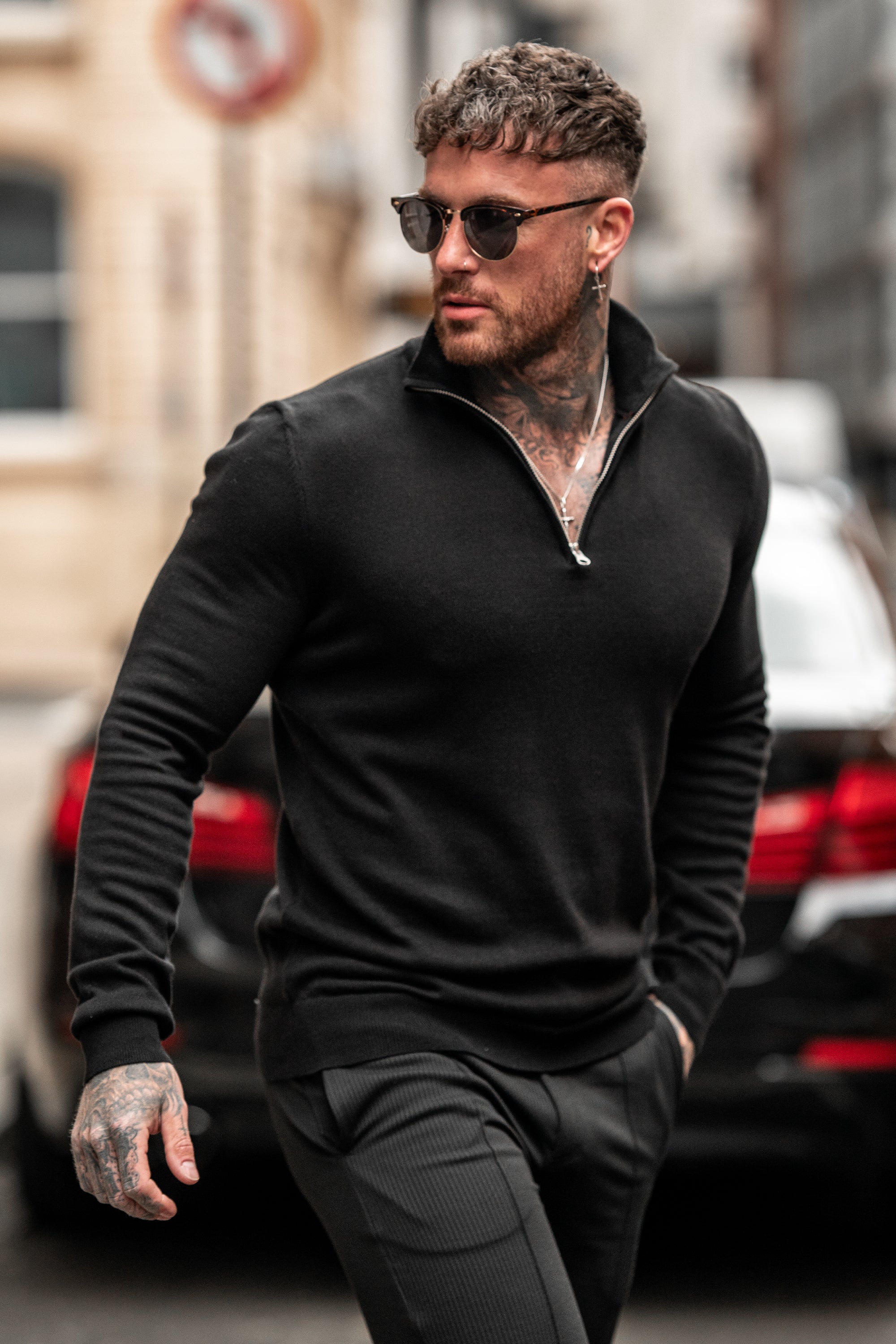 Matteo – Herren-Halbreißverschluss-Strickpullover