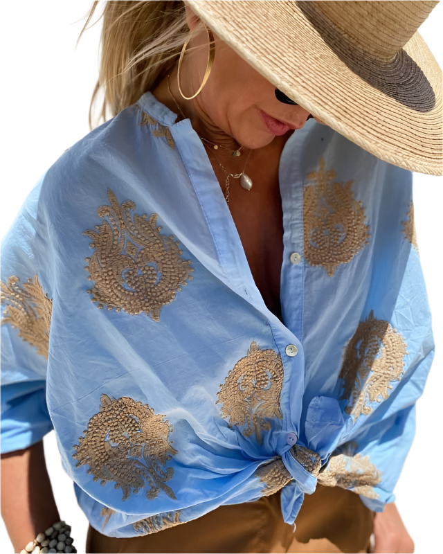 Olivia – Lässige Baumwoll-Leinen Bluse für Damen