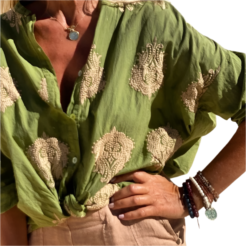 Olivia – Lässige Baumwoll-Leinen Bluse für Damen