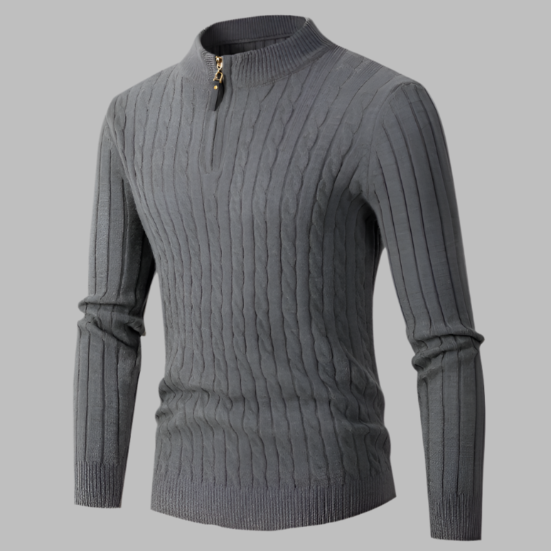 Niklas – Herren-Shirt mit halbem Rippenstrick