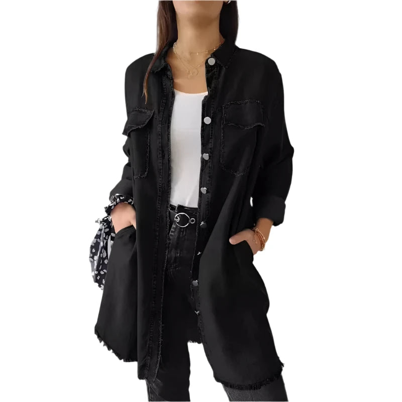 Giuliana – Langes Denim-Hemdblusenkleid für Damen