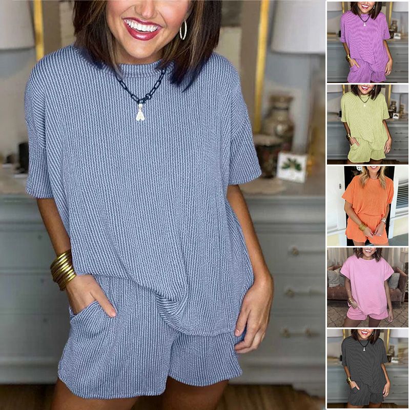 Sophia – Bequemes Geripptes Damen-Lounge Set