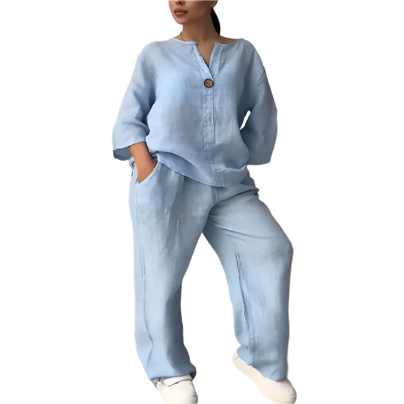 Giulia – Luftiges Baumwoll-Zweiteiliges Sommer-Set für Frauen