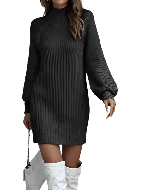 Caterina – Zeitloses Damen-Rollkragen-Strickkleid