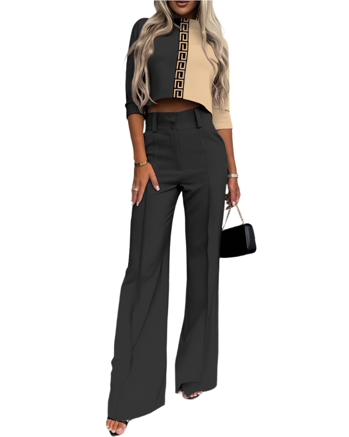 Isabella – Elegantes lässiges Blusen- und Hosenset für Damen