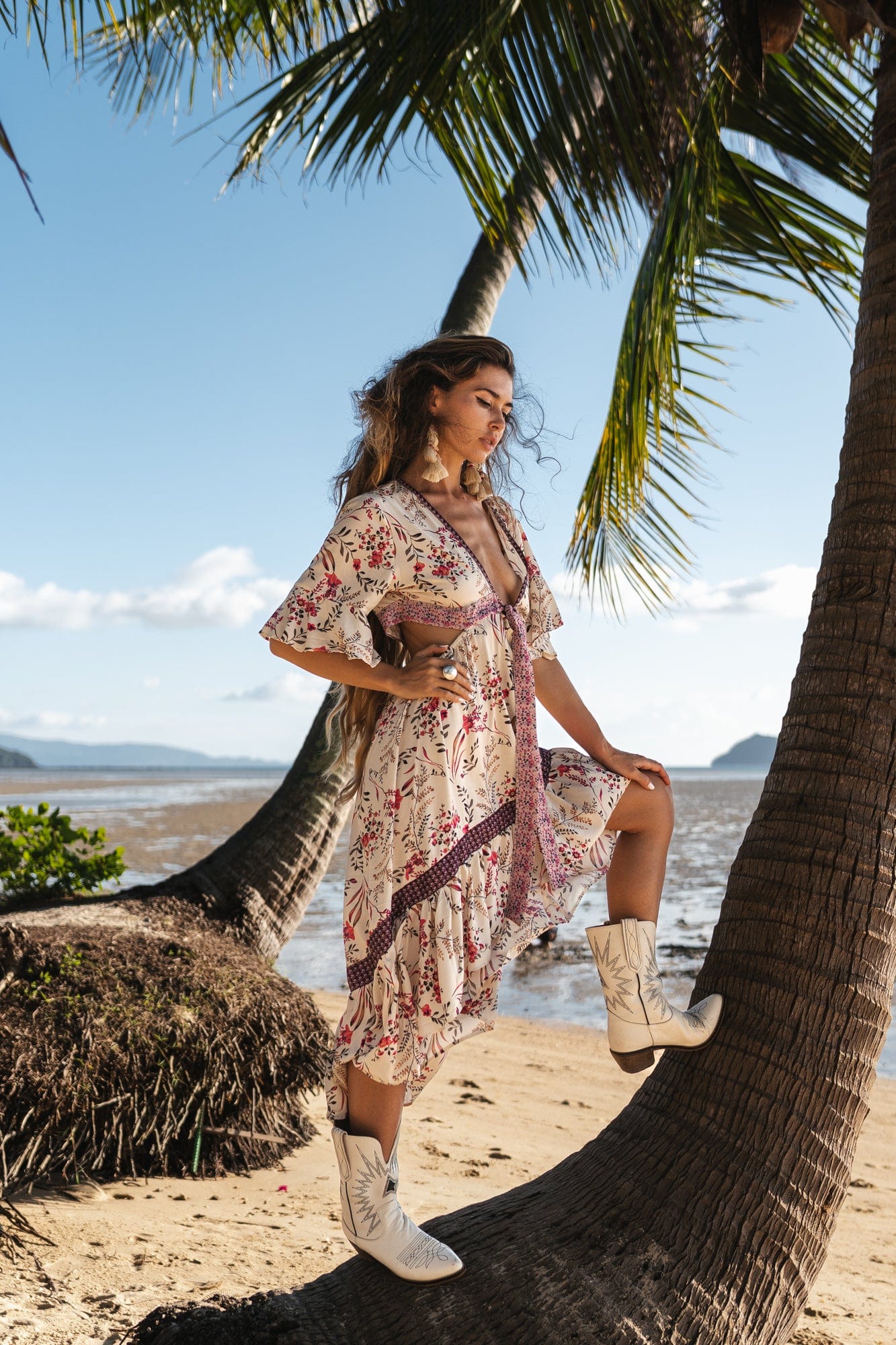 Elena – Müheloses Boho Off-Shoulder Kleid für Damen