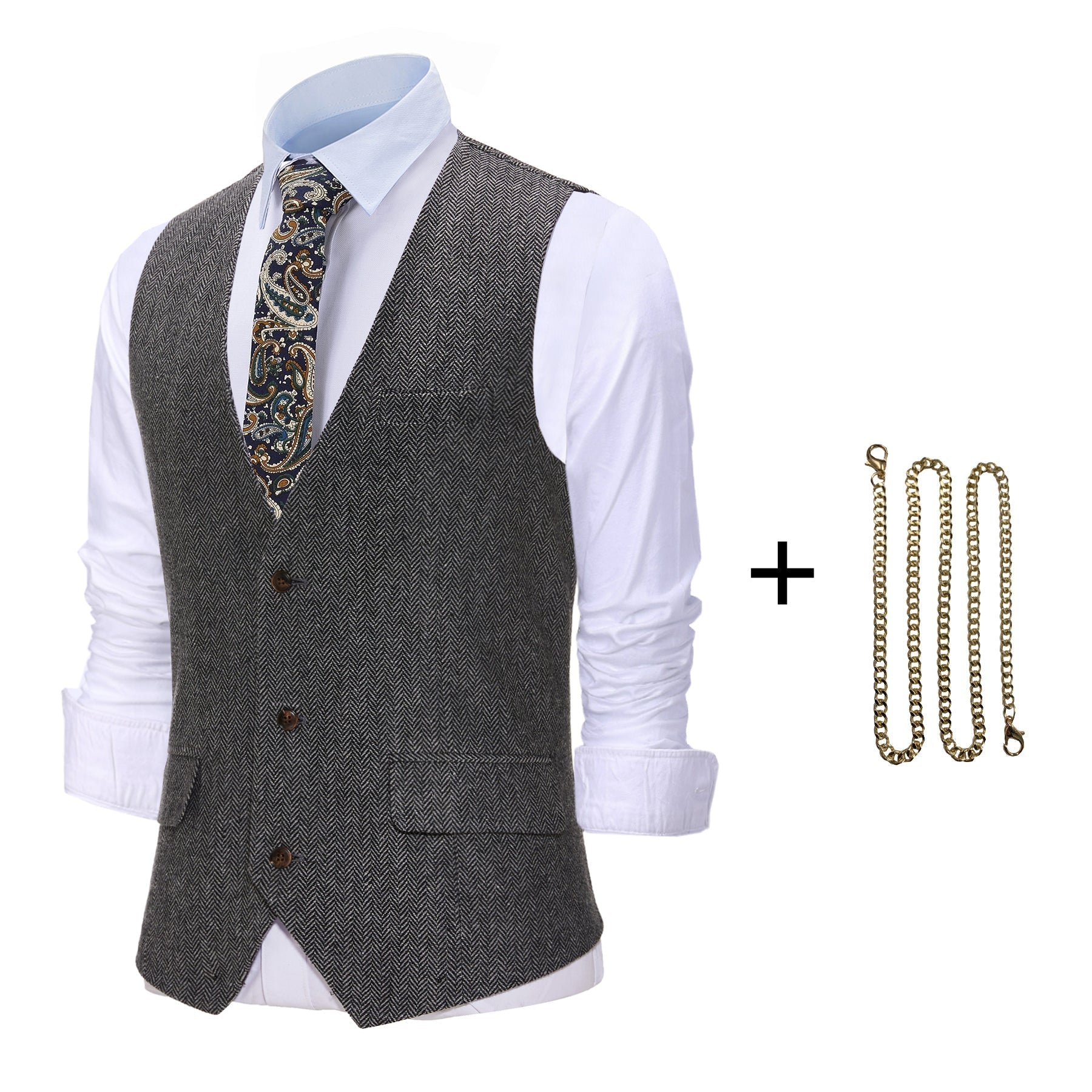 Alessandro – Klassische Herren-Herringbone-Weste