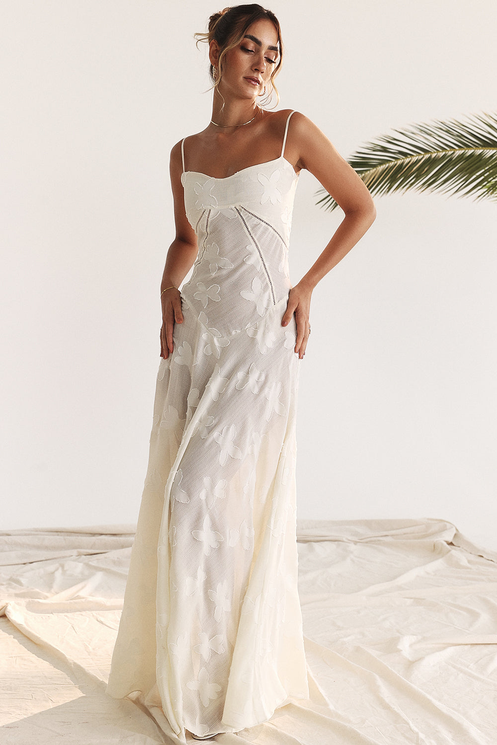 Sofia – Maxikleid mit Spaghettiträgern und Blumenmuster für Damen