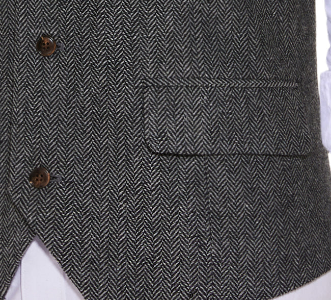 Alessandro – Klassische Herren-Herringbone-Weste
