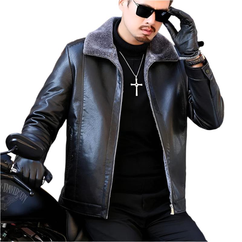 Ingo – Herren Jacke aus Kunstfleece und Leder