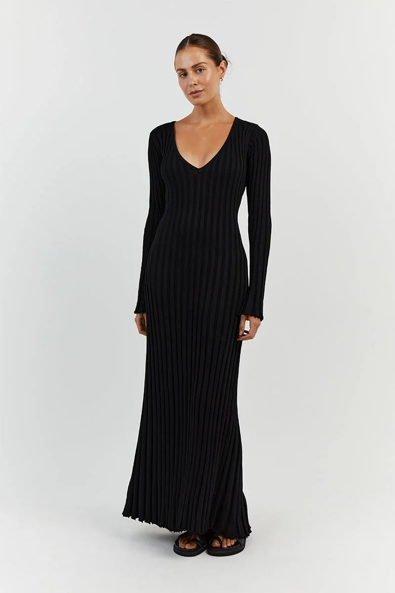 Elena – Luxuriöses Damen Midi-Strickkleid
