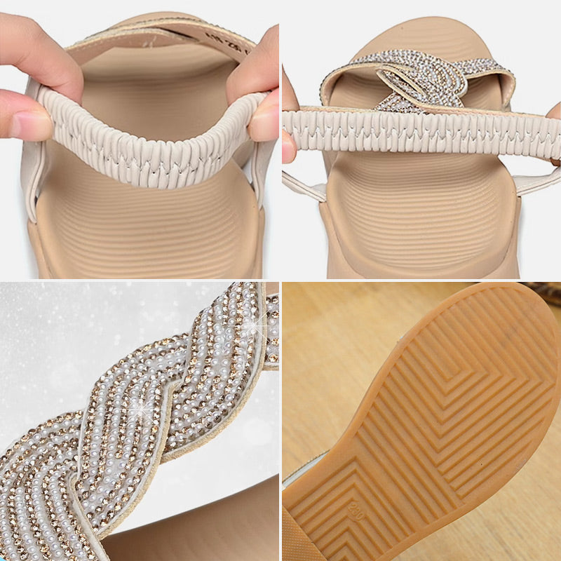 Gabriella – Glamouröse Riemchensandalen mit Strass für Damen