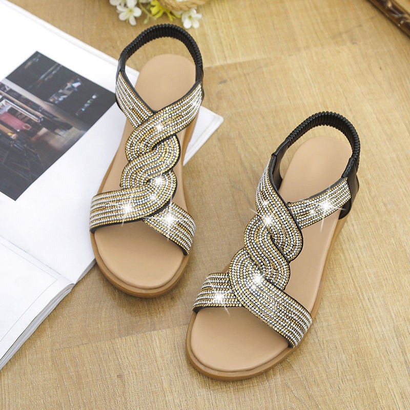 Gabriella – Glamouröse Riemchensandalen mit Strass für Damen