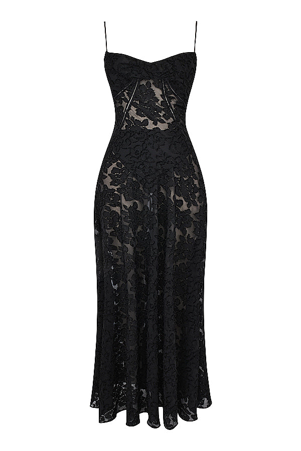Sofia – Maxikleid mit Spaghettiträgern und Blumenmuster für Damen