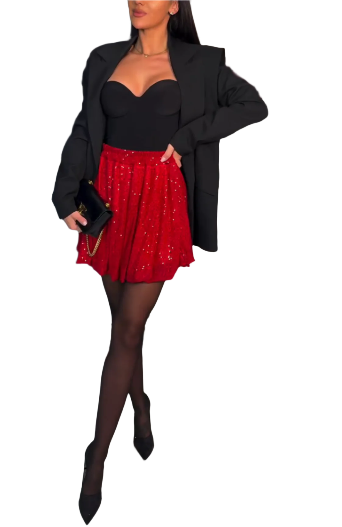 Giulia – High-Waist Pailletten Rock für Damen